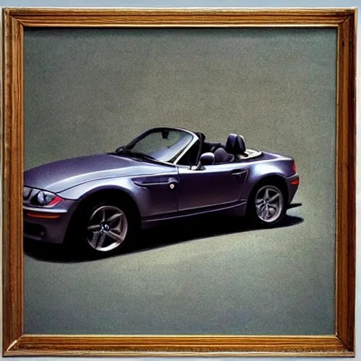 “Painting of a BMW Z3 by Leonardo da Vinci, oil on Stable Diffusion