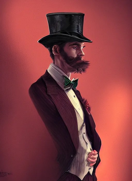 a highly detailed illustration of stylish top hat Stable Diffusion