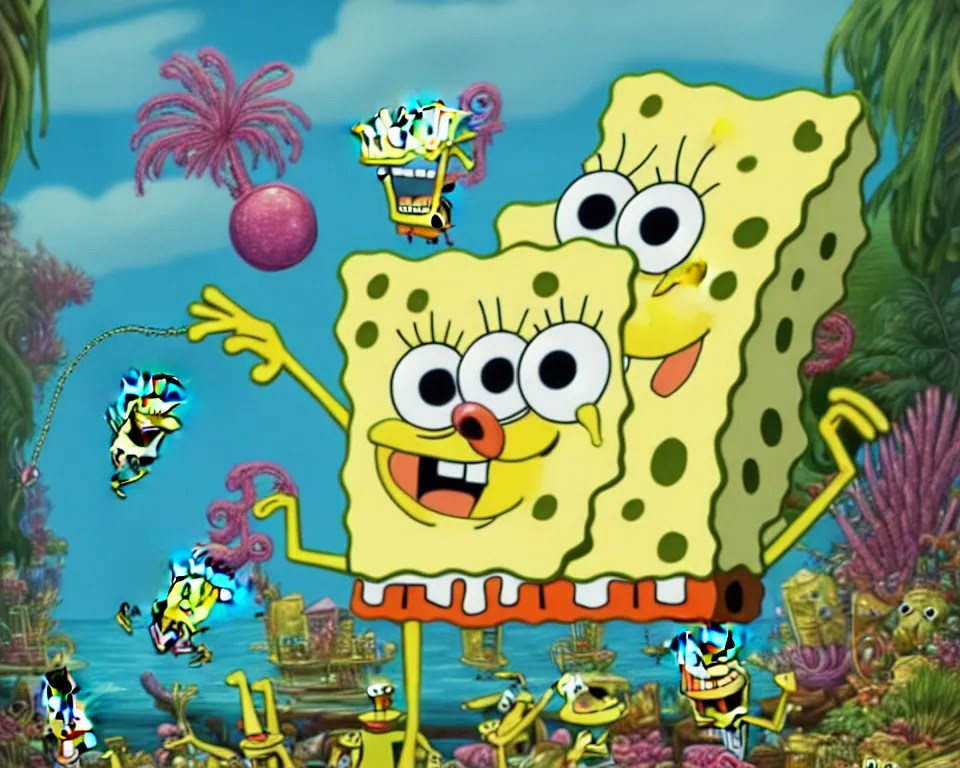 spongebob is sick, romantic, enchanting, achingly Stable Diffusion