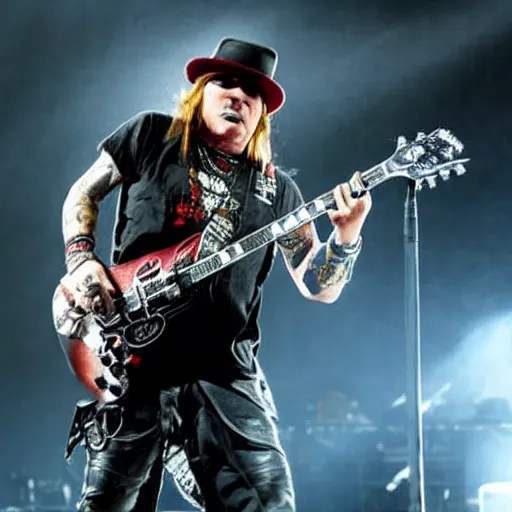 Axl rose playing a Gibson dark fire guitar Stable Diffusion