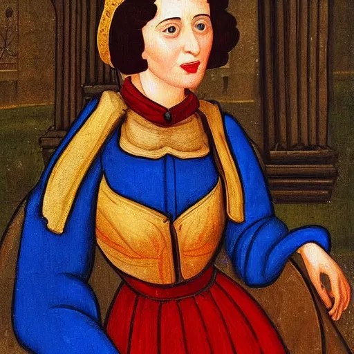medieval painting of marvelous mrs. maisel, miriam, Stable Diffusion