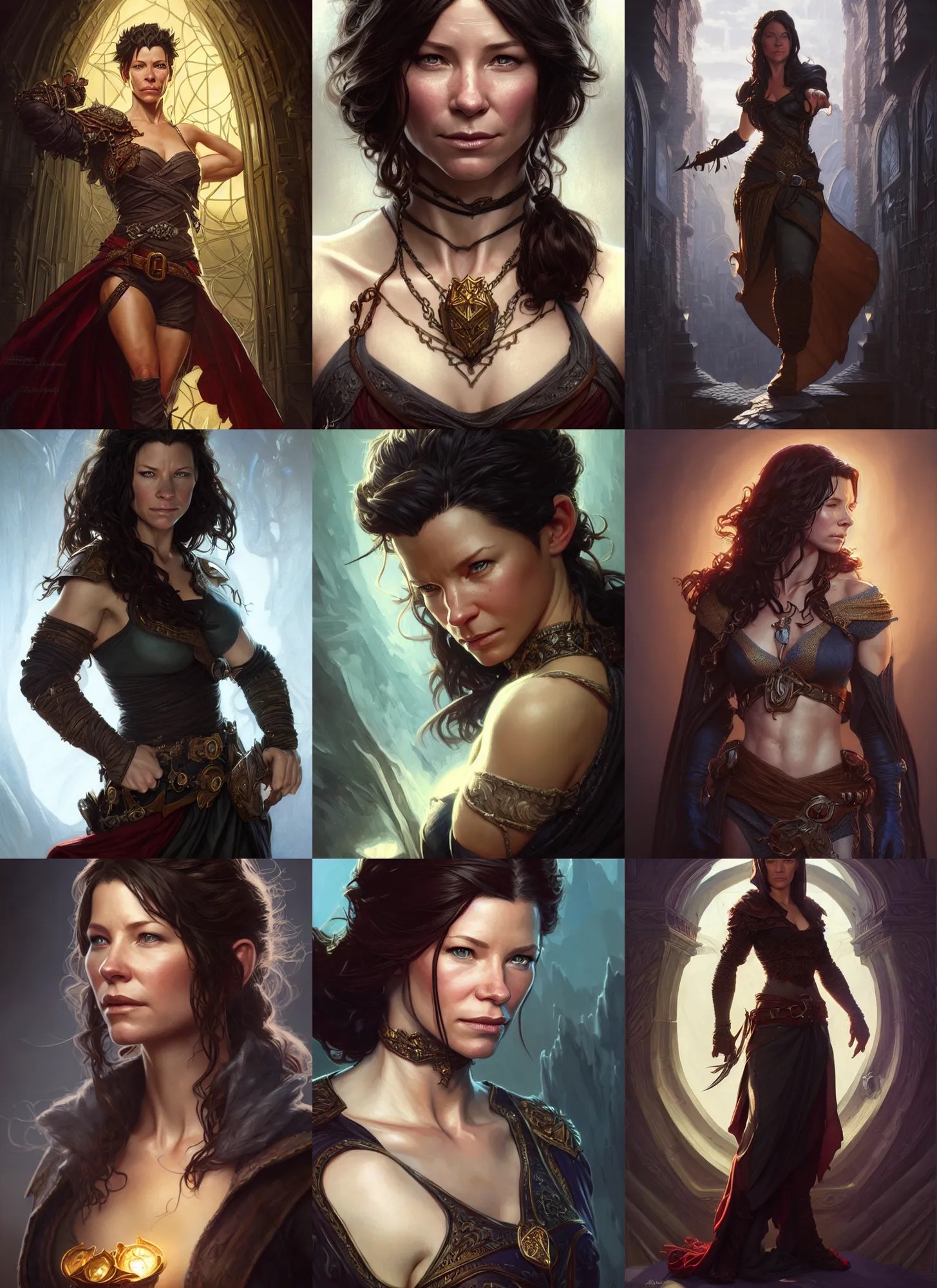 evangeline lilly as thief, female, d & d, fantasy, Stable Diffusion