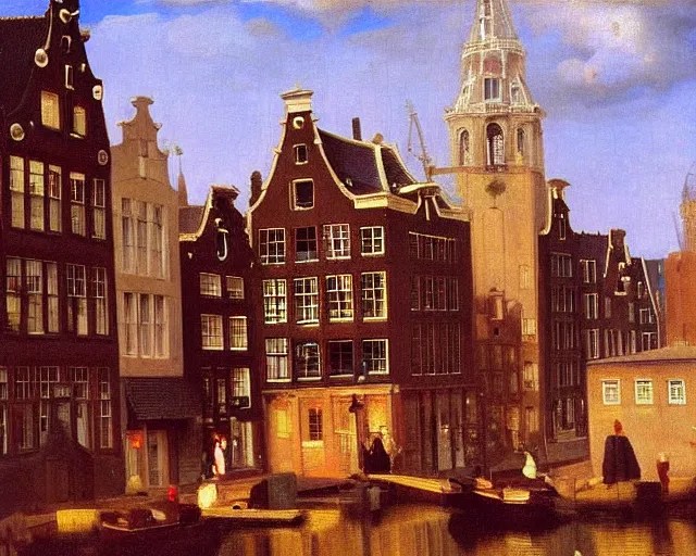 oil painting of Amsterdam by Vermeer, Stable Diffusion OpenArt