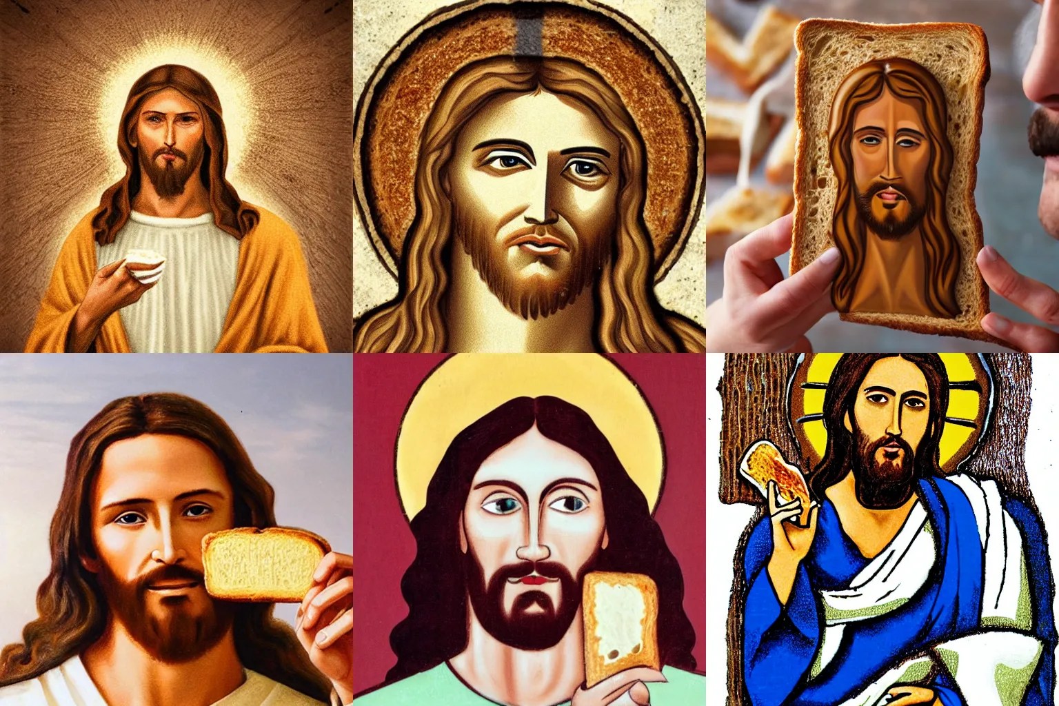 jesus with a piece of toast for a face Stable Diffusion OpenArt