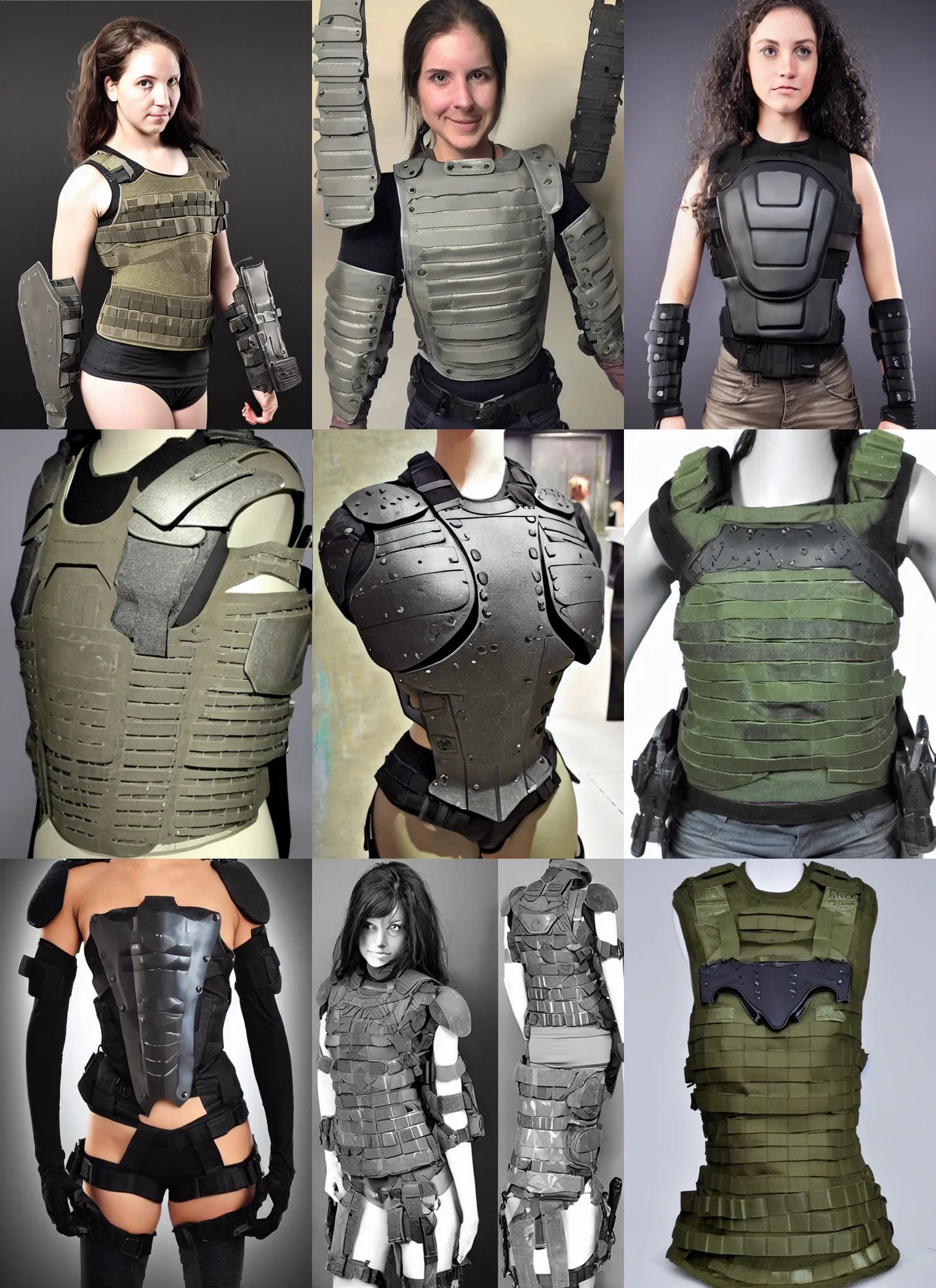 female body armor design Stable Diffusion