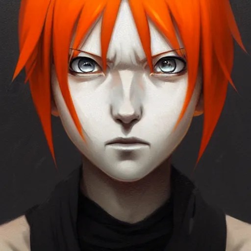 pain from naruto, orange hair, onion eyes, ears Stable Diffusion