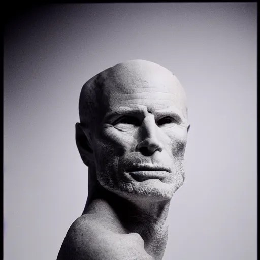 Sculpted ruby portrait of Ed Harris, studio lighting, Stable