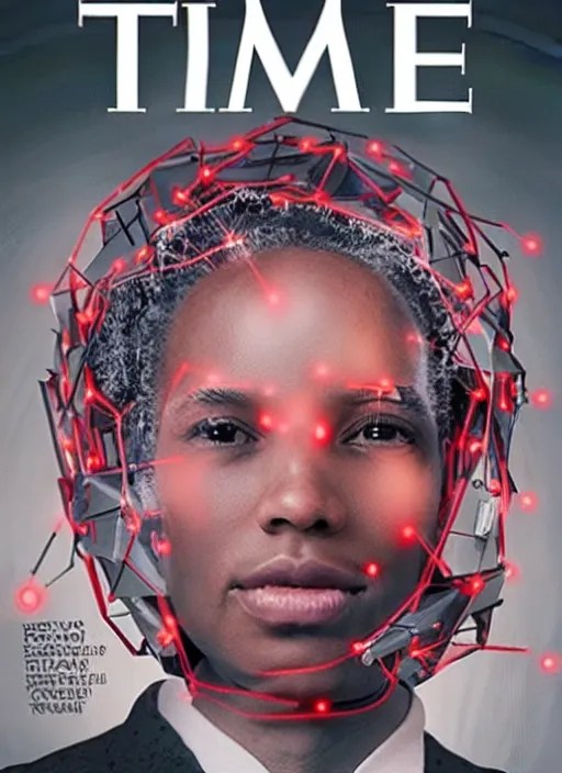 TIME magazine cover, the coming AI singularity, from Stable Diffusion