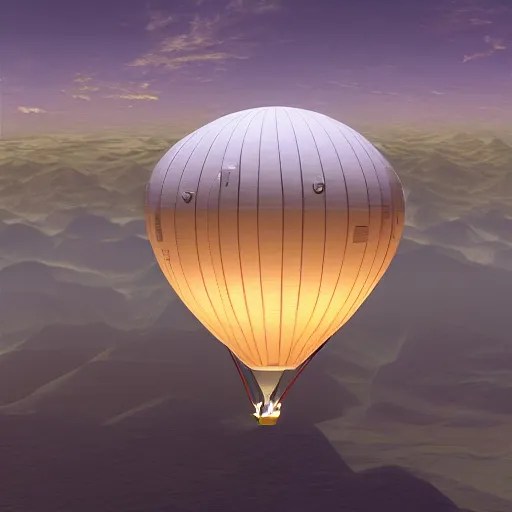 futuristic hot air balloon house on venus, ultra Stable Diffusion