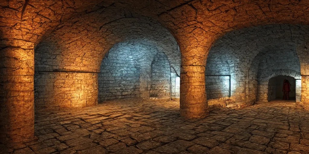 gods basement filled with treasures and gold coins, Stable Diffusion