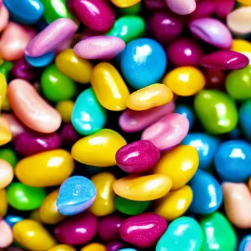 macro image of a bowl full of powdered jelly beans, Stable Diffusion