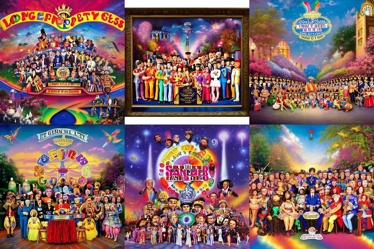 Sgt Pepper's Lonely Hearts Club Band, album cover by Stable Diffusion