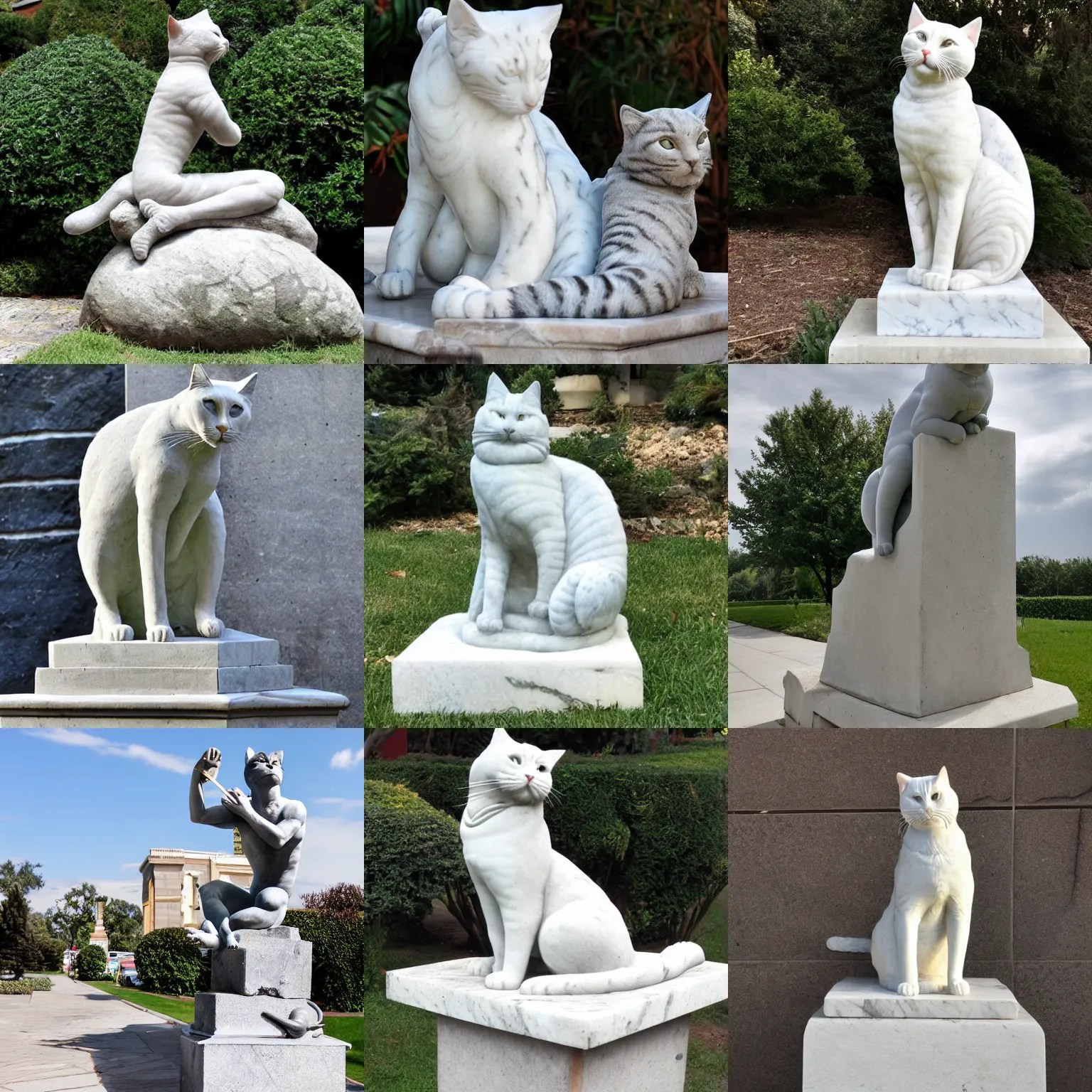 marble statue monument honoring a heroic cat Stable Diffusion OpenArt