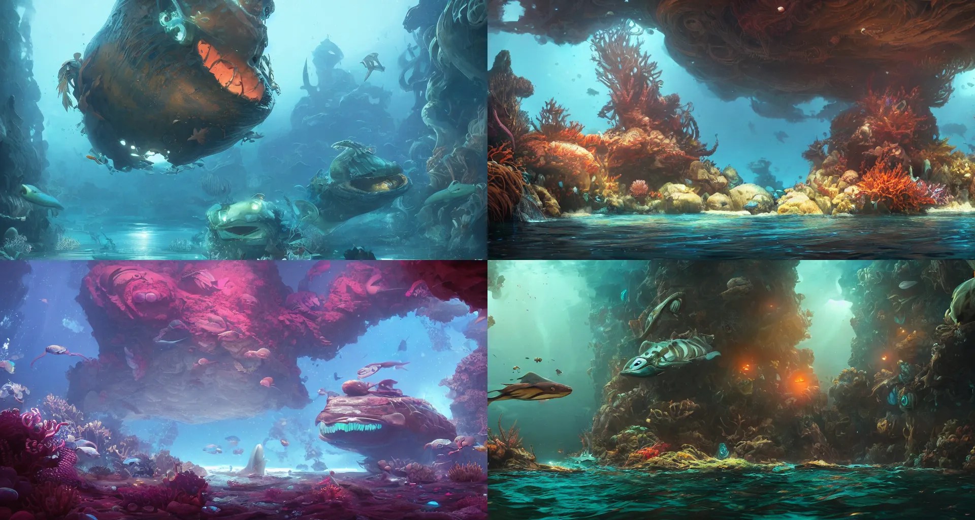 a beautiful detailed matte painting of underwater Stable Diffusion