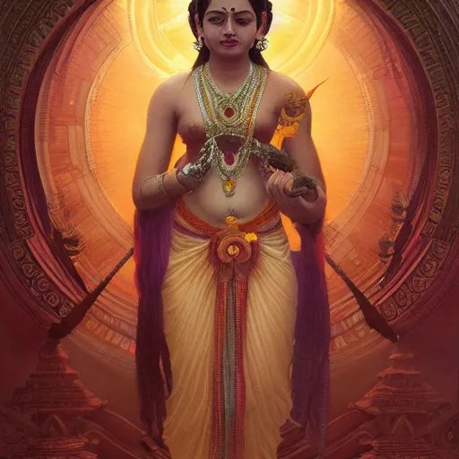 Hindu Goddess as a fullbody, intricate, cute, highly Stable Diffusion
