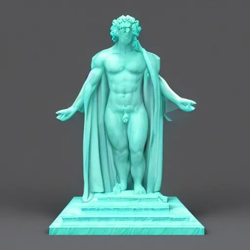 big 3 d rendered fancy cyan marble statue Stable Diffusion OpenArt