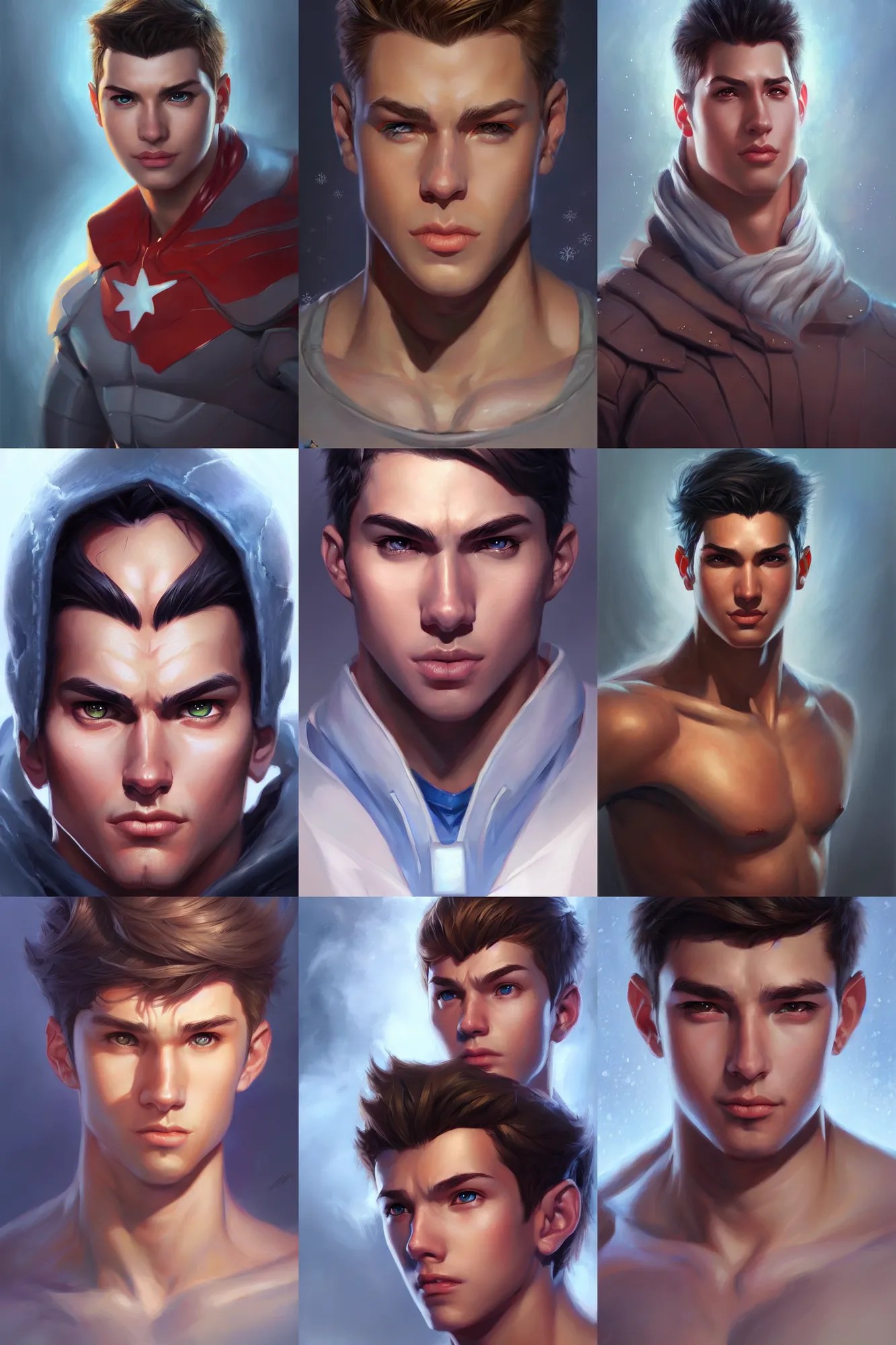 a new young male hero by artgerm and adi granov, mandy Stable