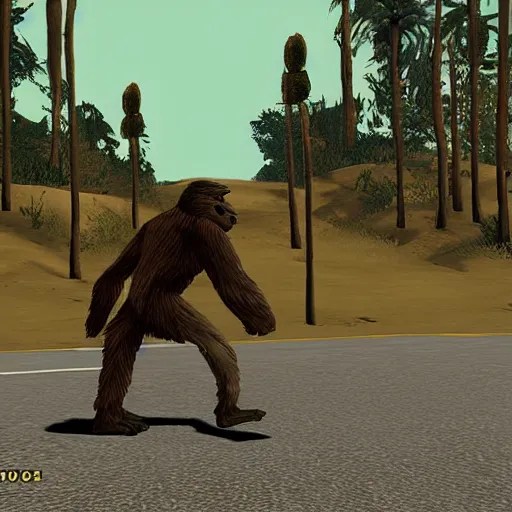 bigfoot in gta san andreas, video game screenshot Stable Diffusion