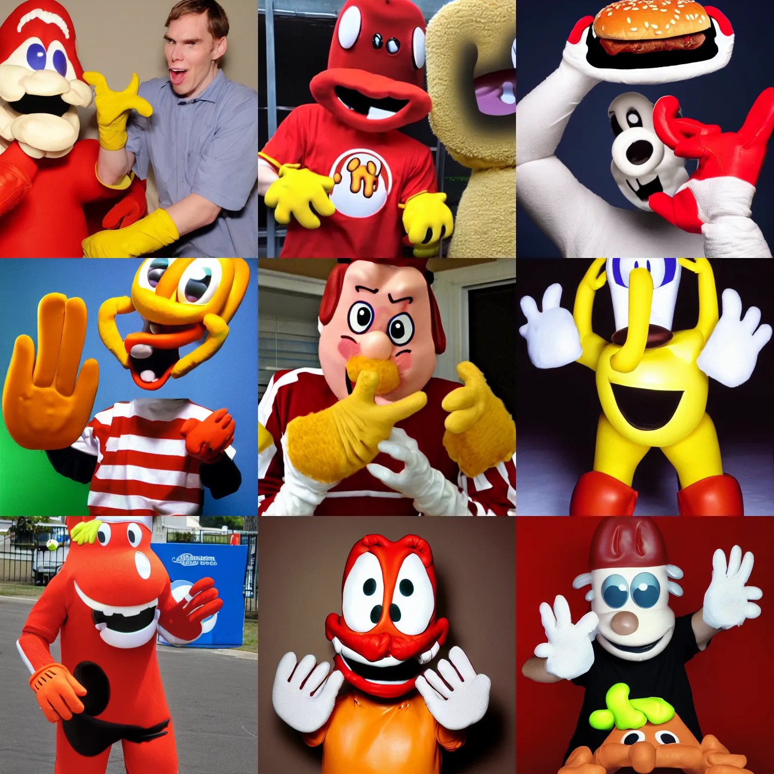 Jerma985 eating a glove, Hamburger Helper glove Stable Diffusion