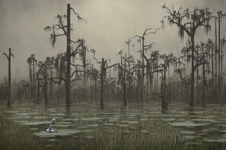 scene from louisiana swamps, graveyard, voodoo, Stable Diffusion OpenArt