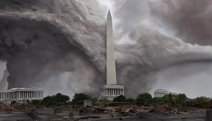 tornado destroy washington dc, damaged and destroyed Stable Diffusion