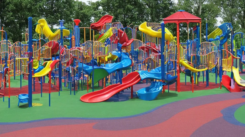 A very complex and intricate fun park playground with Stable Diffusion