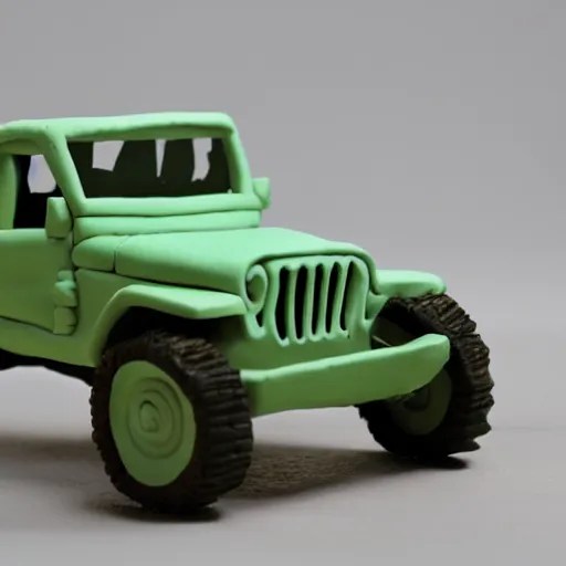 a Jeep made out of clay, claymation Stable Diffusion