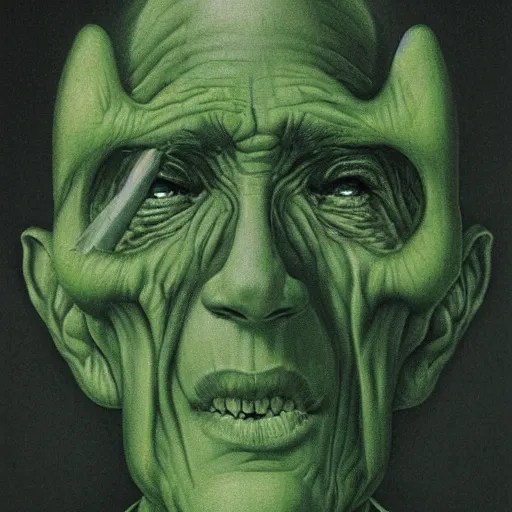 Swiss Cheese Man portrait, dark fantasy, green Stable Diffusion OpenArt