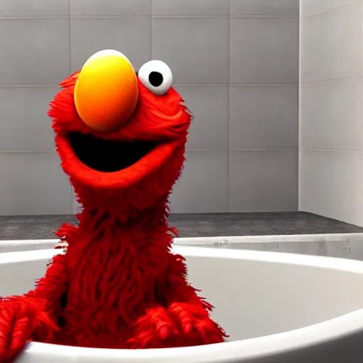an unreal engine render of elmo in a bathtub Stable Diffusion OpenArt