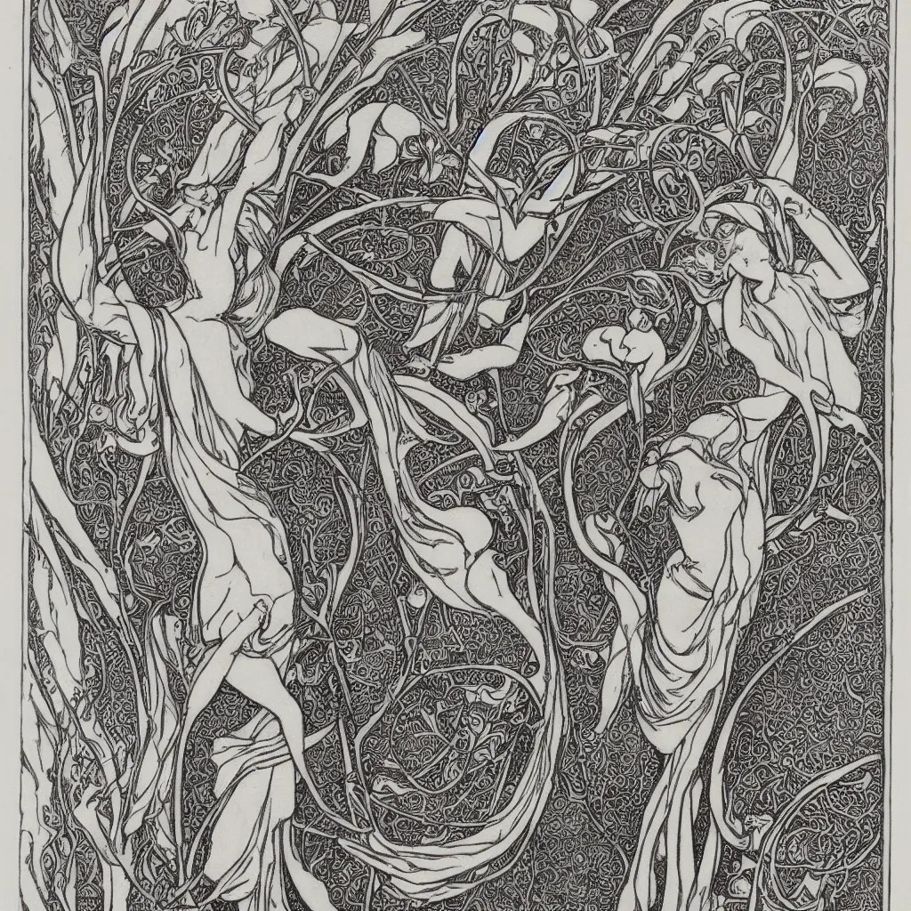 phalic engraving , art nouveau, monochromatic Stable Diffusion OpenArt