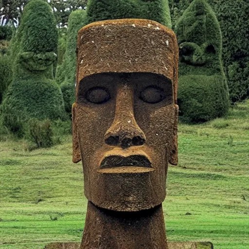Easter island head statue of a giga Chad with face Stable Diffusion