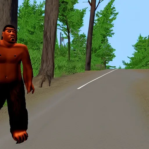 bigfoot in gta san andreas, video game screenshot Stable Diffusion