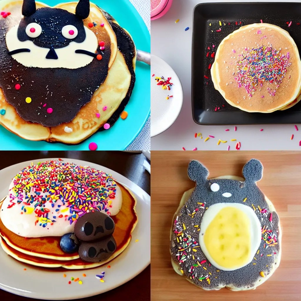 ihop pancake with sprinkles in the same of Totoro Stable Diffusion