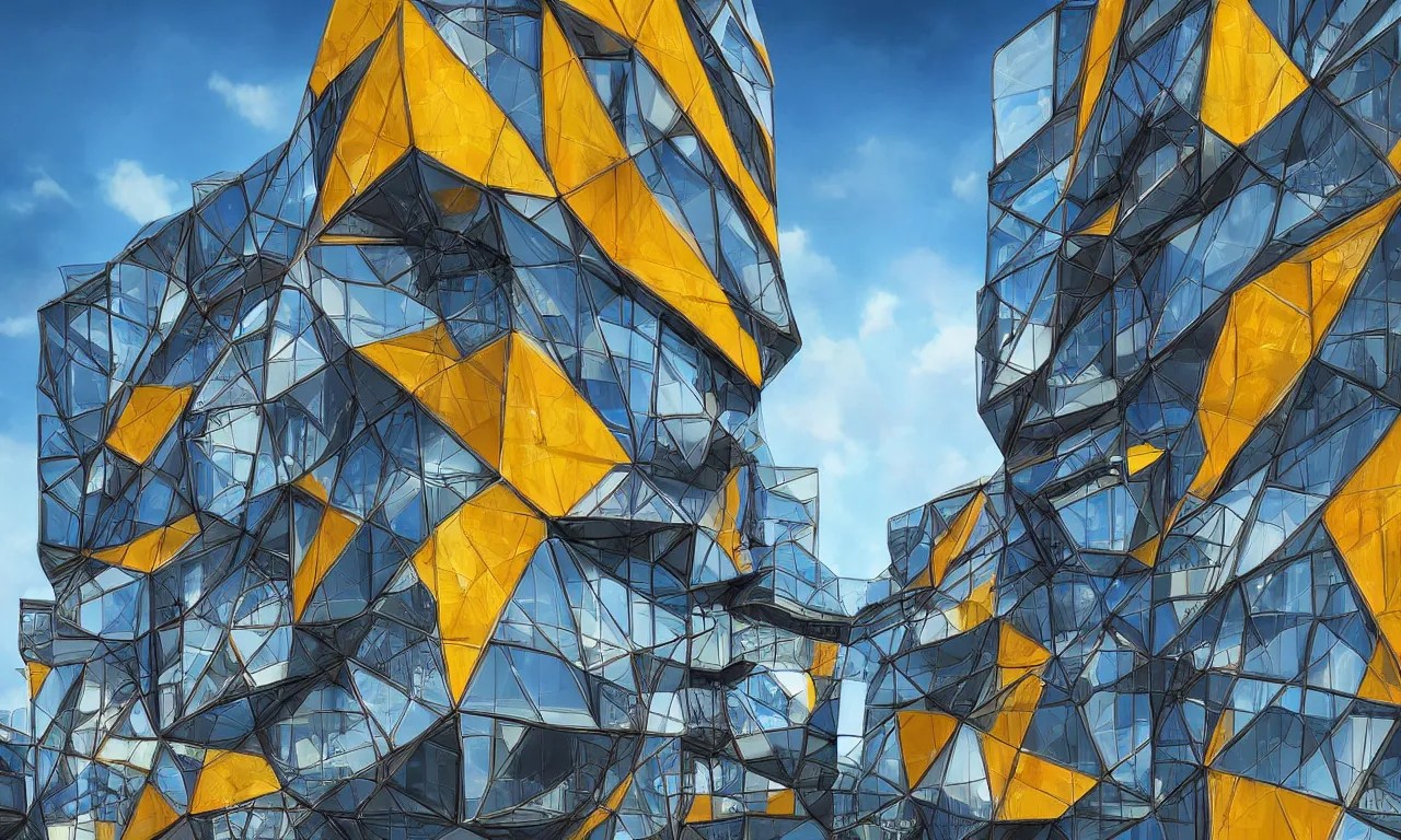 exterior design for a penthouse, Voronoi façade and Stable Diffusion