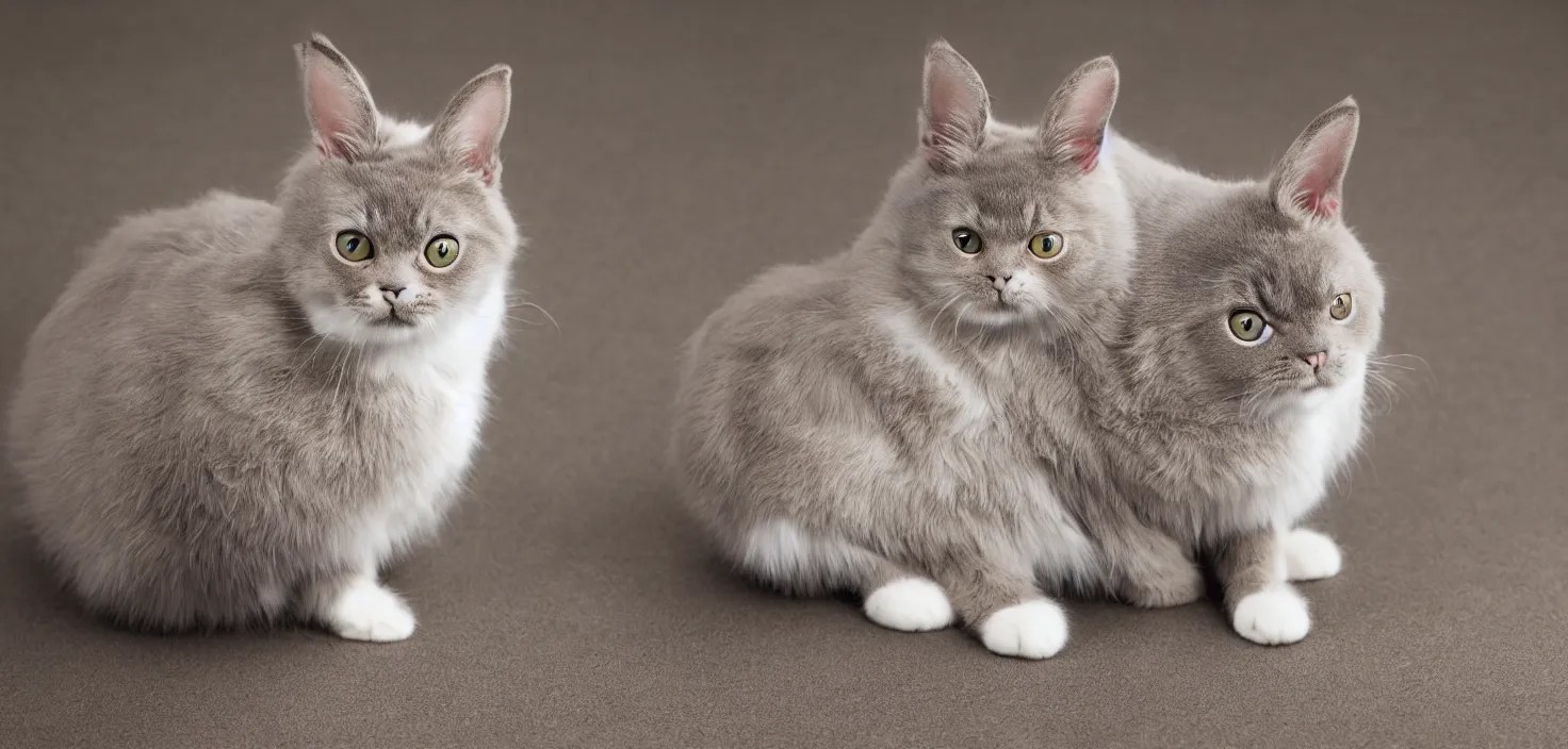 cat rabbit hybrid, a cross between a cat and a Stable Diffusion