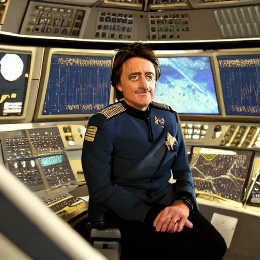 Captain Richard Hammond of the USS Enterprise sitting Stable