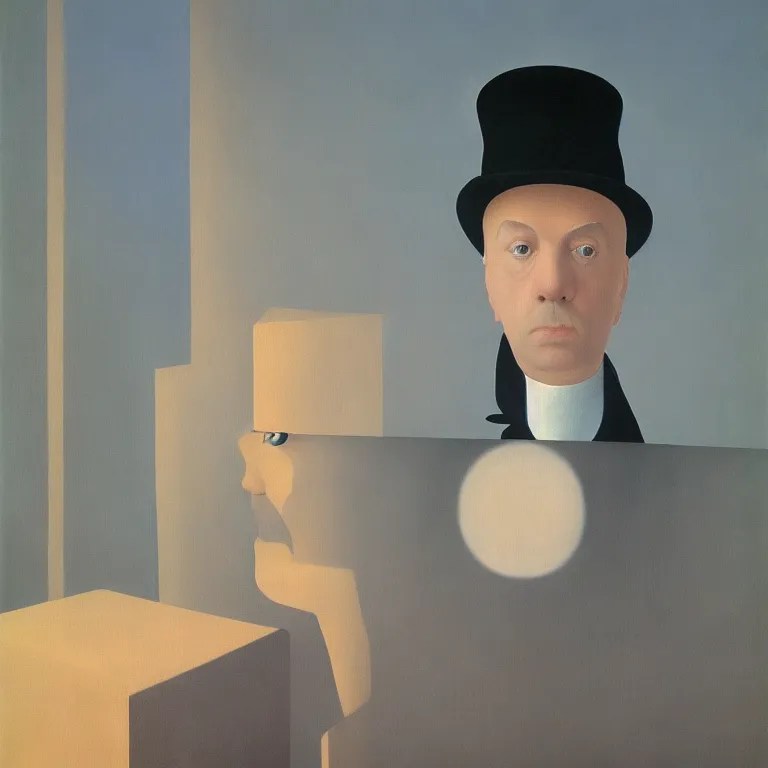 portrait of a ghost, by rene magritte, detailed Stable Diffusion