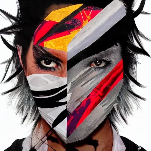 ninja, contemporary collage, highly detailed, digital Stable