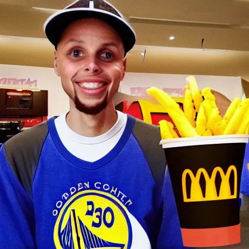 stephen curry working for mcdonalds Stable Diffusion