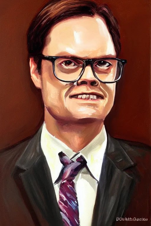 portrait painting of dwight schrute Stable Diffusion