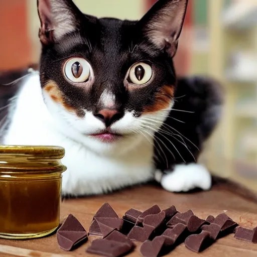 cat filled with chocolate and honey Stable Diffusion OpenArt