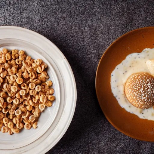 cereal and water, high quality food photography, award Stable