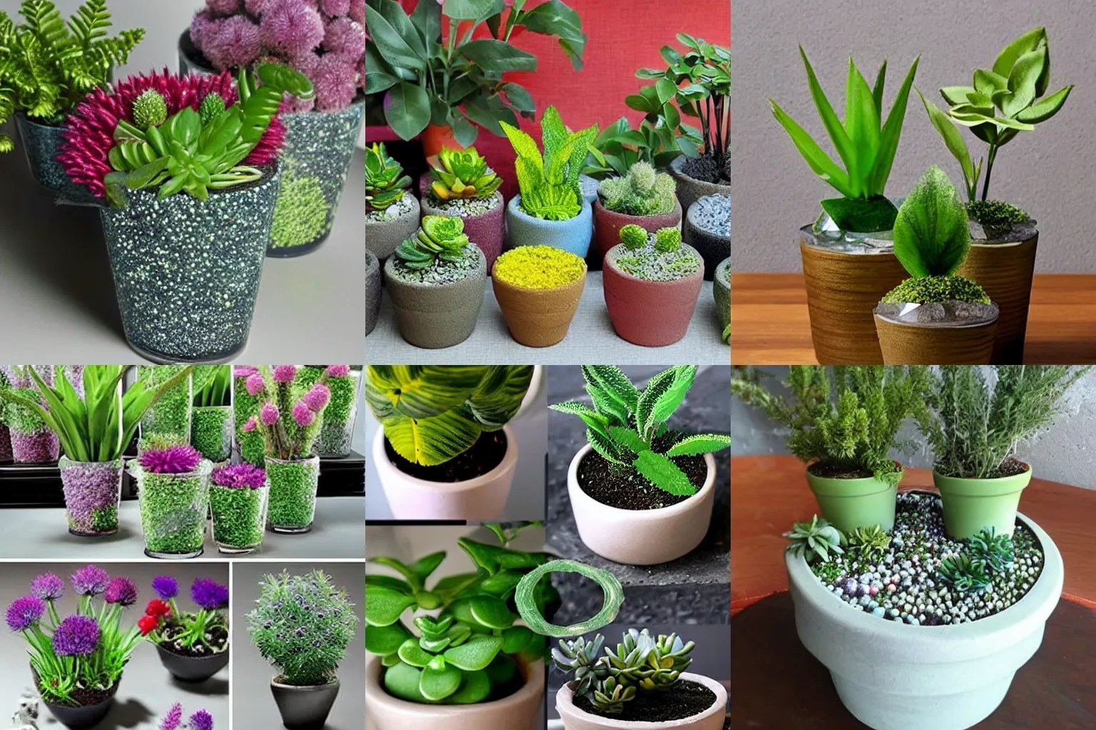 potted plants made of crystals Stable Diffusion OpenArt