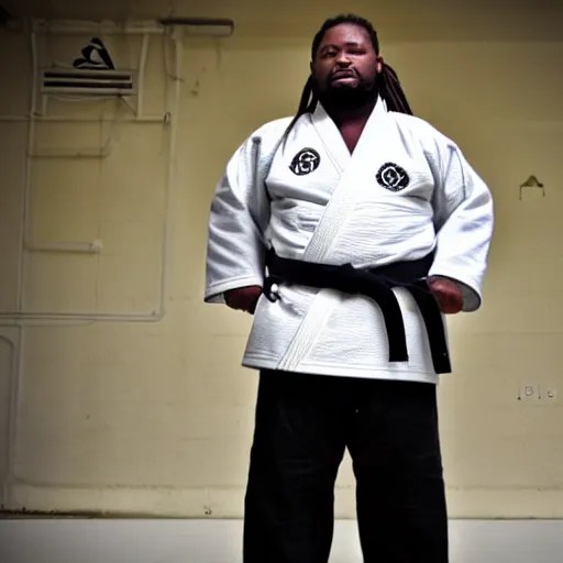 overweight black jiu jitsu practitioner with Stable Diffusion OpenArt