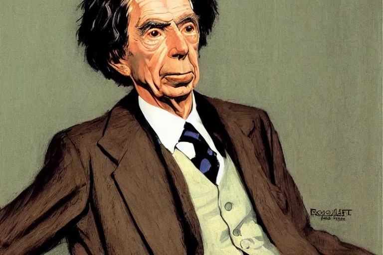 “portrait of Bertrand Russell as secret agent, by Stable Diffusion