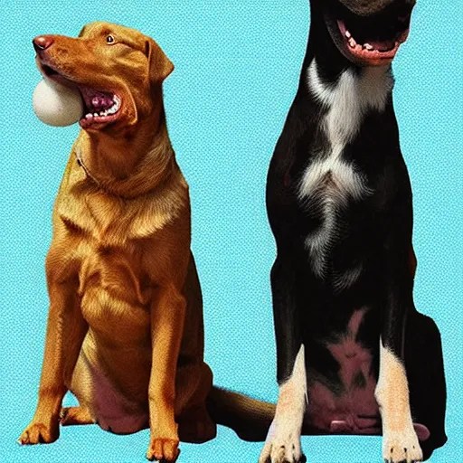 dogs barking at each other, digital art Stable Diffusion OpenArt