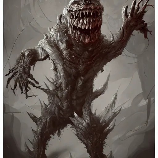 terrifying monster, horror, illustration, hd, concept Stable Diffusion