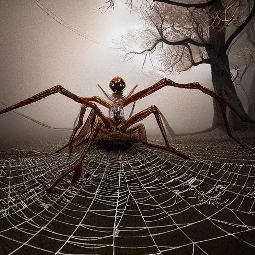 people made out of spider webs crawling up to the hell Stable