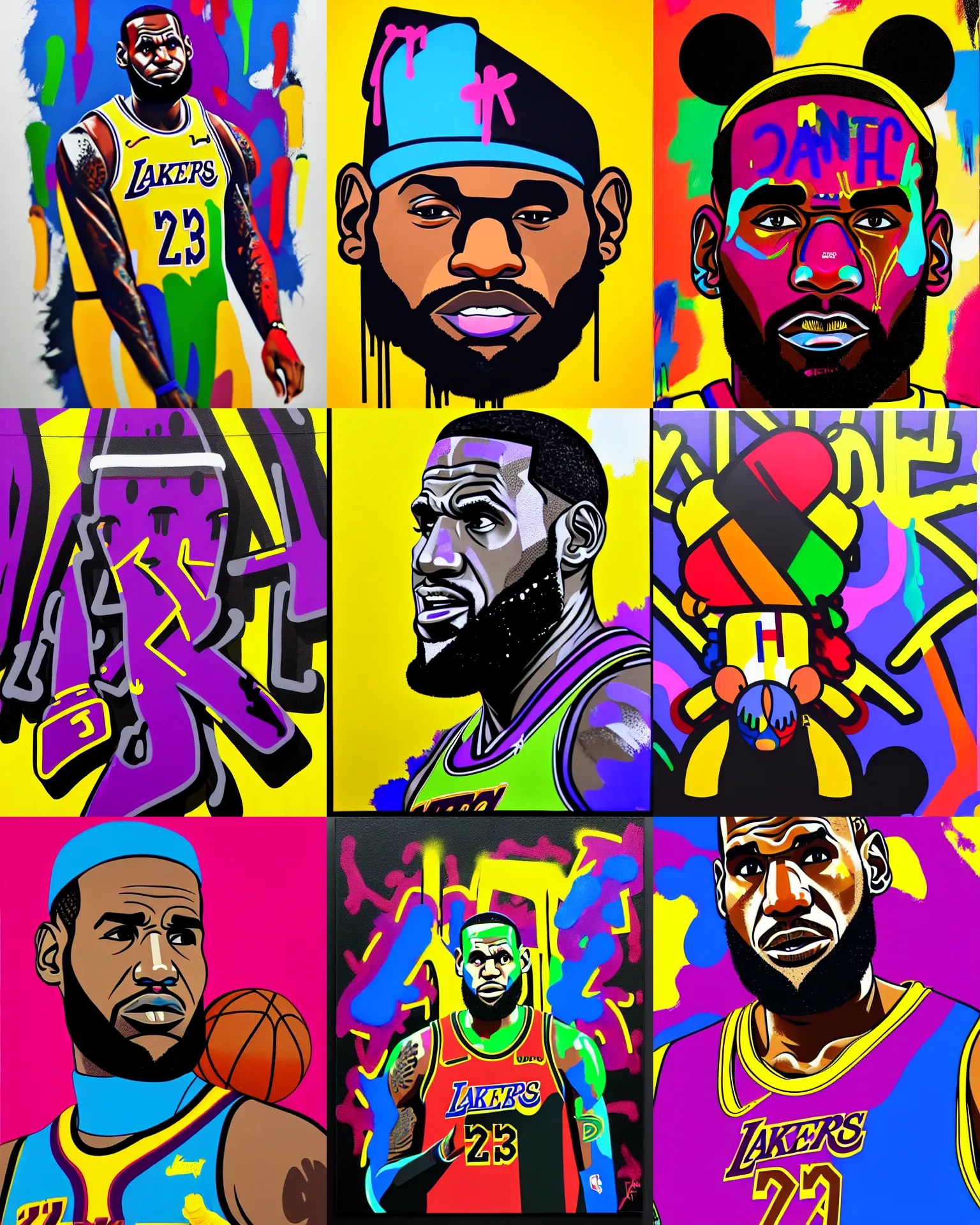 lebron james, drip painting, graffiti, highly Stable Diffusion