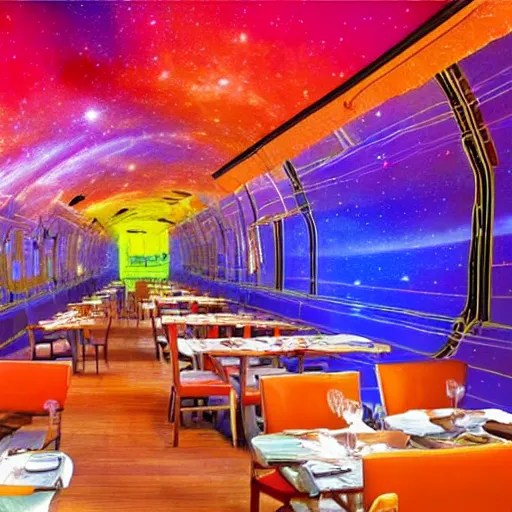 the restaurant at the end of the universe, vivid Stable Diffusion OpenArt